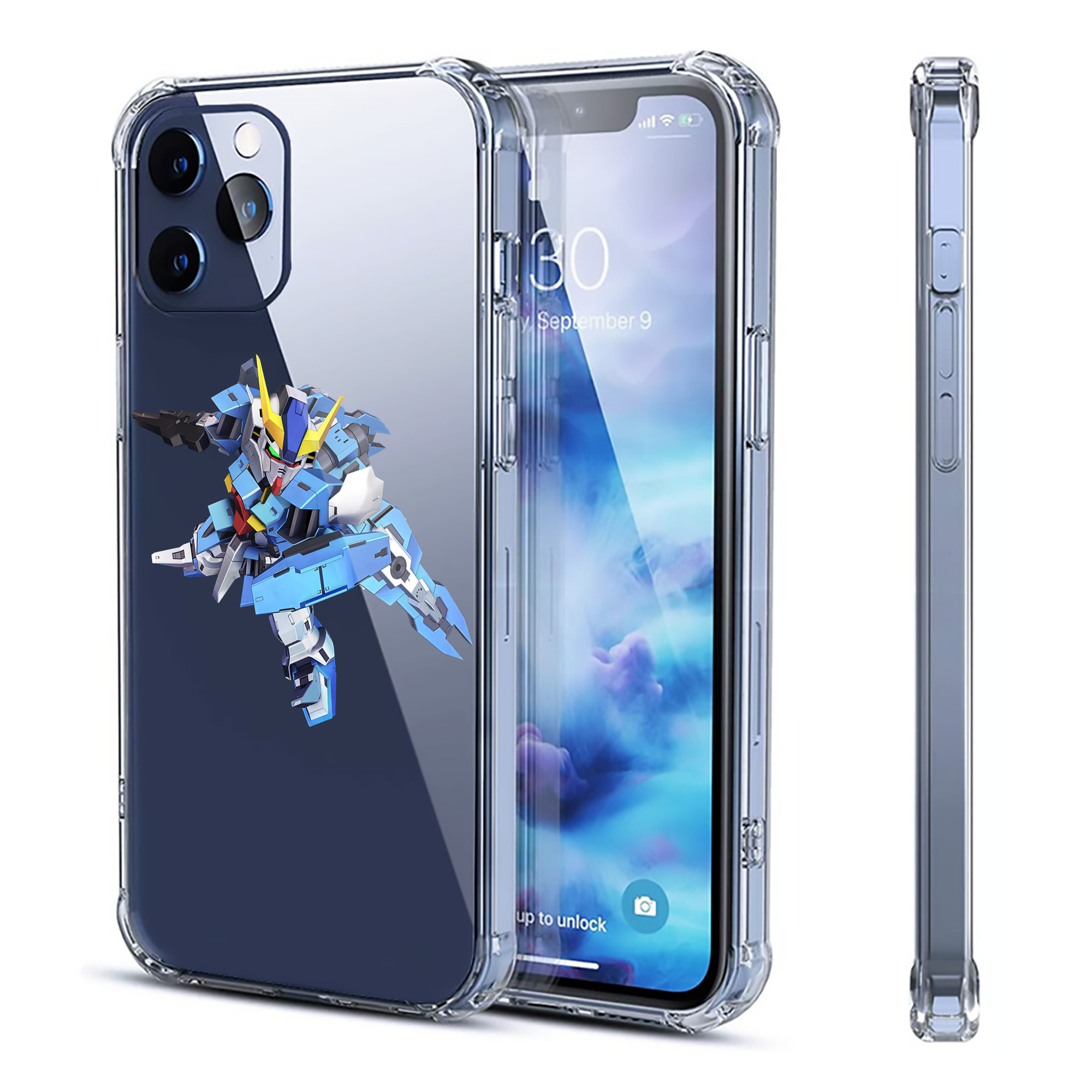 （画像用） 機動戦士ガンダム Mobile Suit Gundam 【iPhone 12シリーズ対応】透明スマホケース（クリアソフトケース）